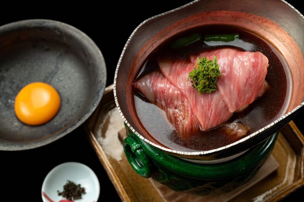 会席料理のすき焼き