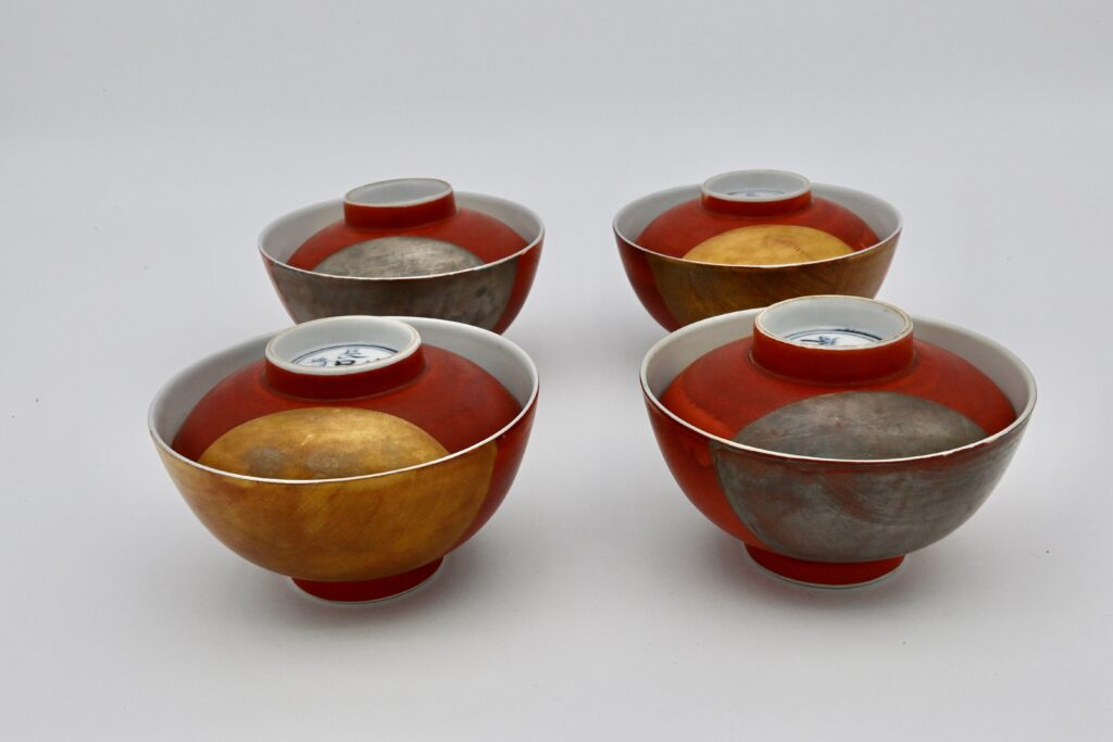 日月碗 4客（黒田陶々庵織箱）