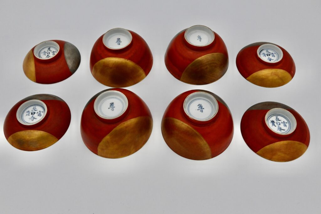 日月碗 4客（黒田陶々庵織箱）