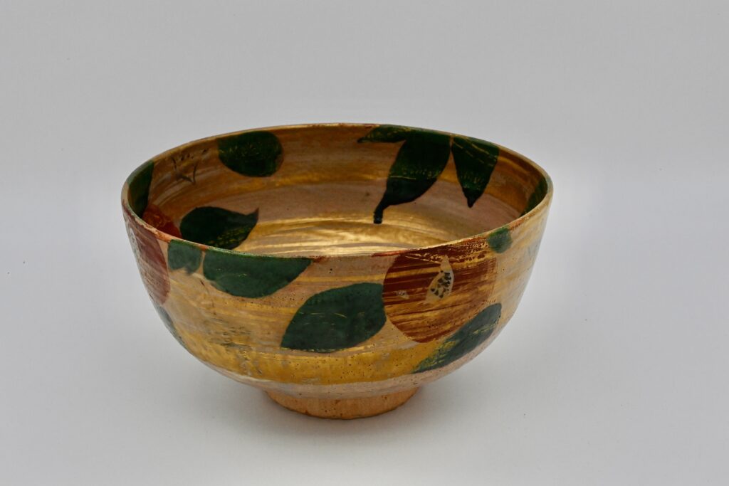 金彩椿鉢（共箱/友斎箱）