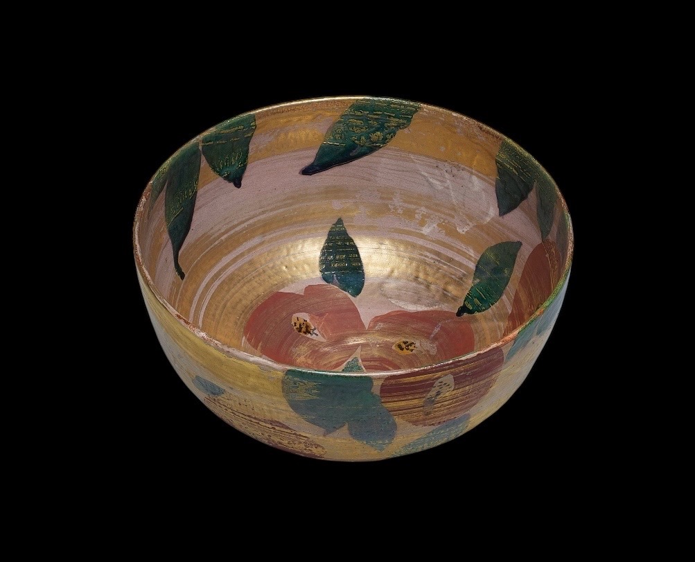 金彩椿鉢（共箱/友斎箱）