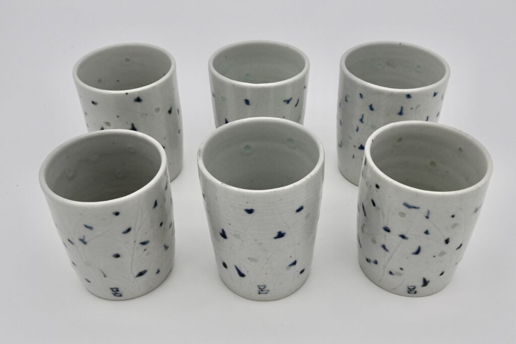 蛍手ビール呑（黒田陶々庵 識箱）