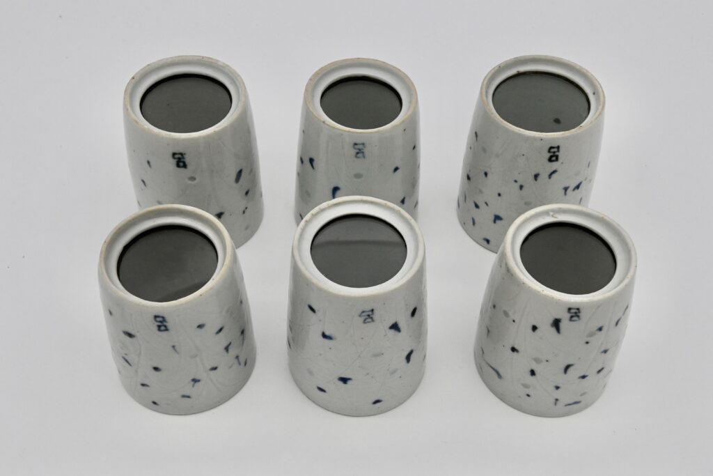 蛍手ビール呑（黒田陶々庵 識箱）