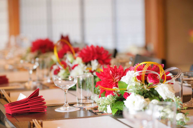 祝宴のための会場装花