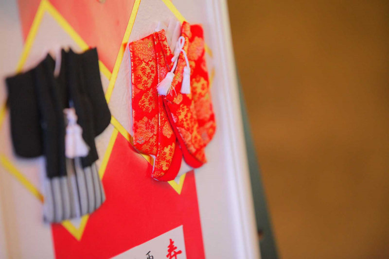 新郎新婦の着物をモチーフにしたウェルカムボード