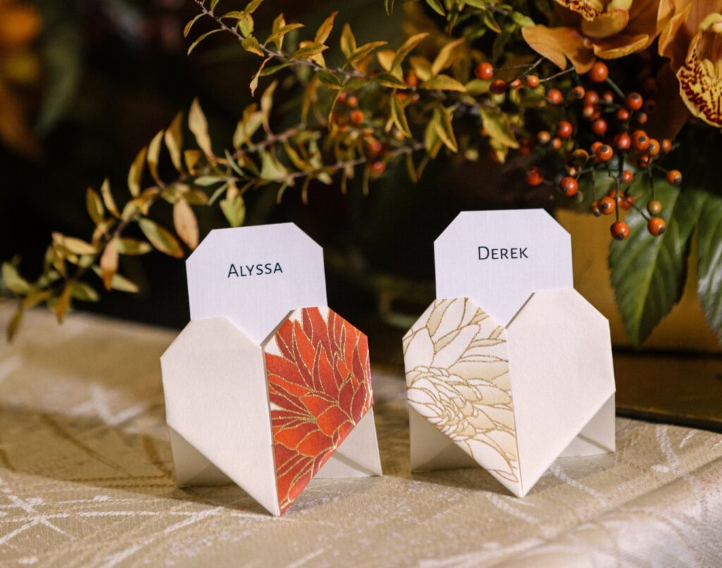 テーブルに置かれたペーパーアイテム